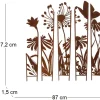 Treillis brise vue en 5 parties Fleurs (S : 87 x 1,5 x 117,2 cm)