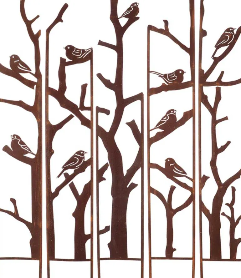 Treillis brise vue en 5 parties Oiseaux (L : 137,5 x 1,5 x 170 cm)