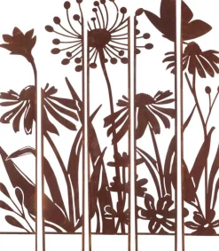 Treillis brise vue en 5 parties Fleurs (L : 137,5 x 1,5 x 170 cm)