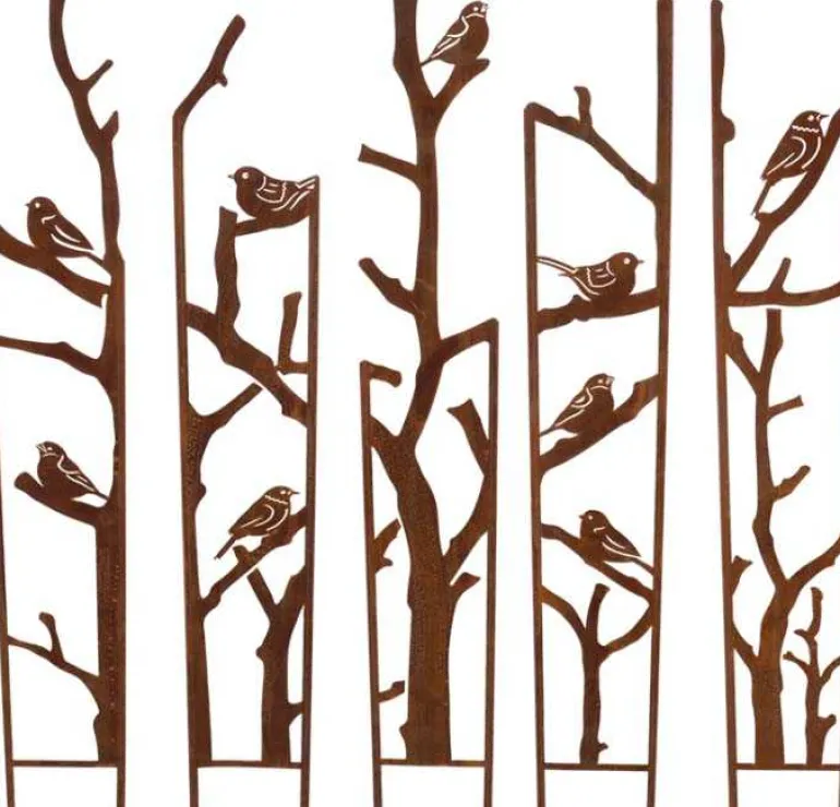Treillis brise vue en 5 parties Oiseaux (S : 87 x 1,5 x 117,2 cm)