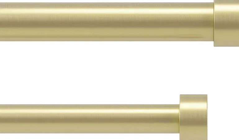 Tringle à rideaux double en acier laiton Cappa (Longueur réglable de 305 à 457 cm)