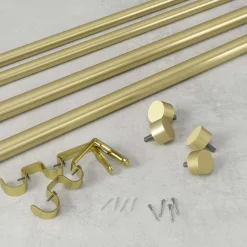 Tringle à rideaux double en acier laiton Cappa (Longueur réglable de 305 à 457 cm)