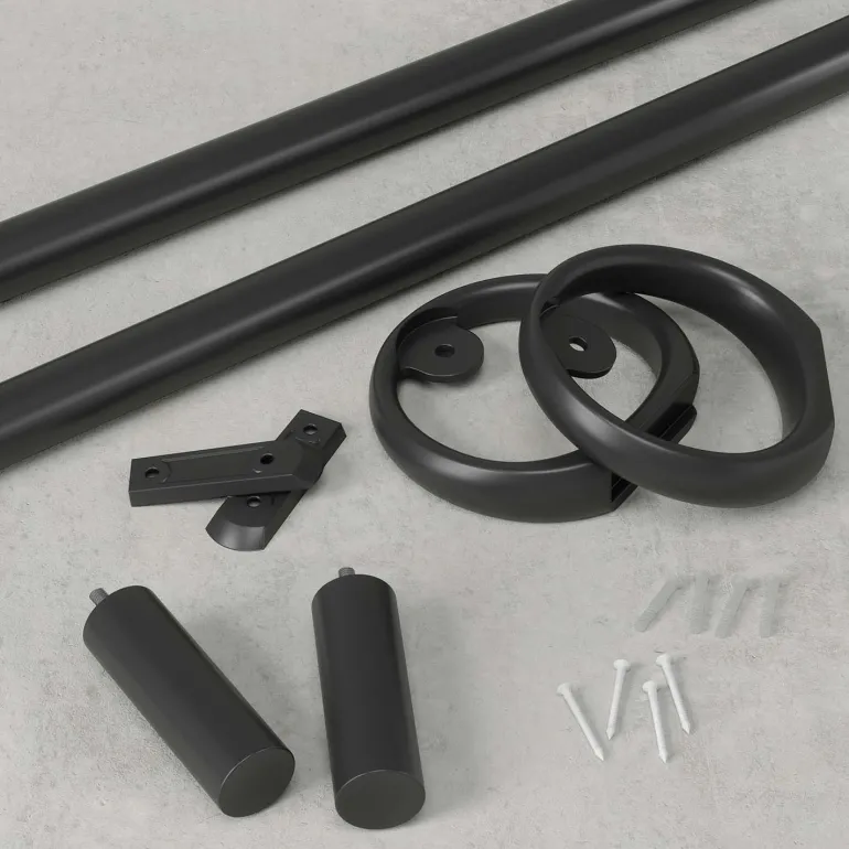 Tringle à rideaux en acier Rod (Noir mat)