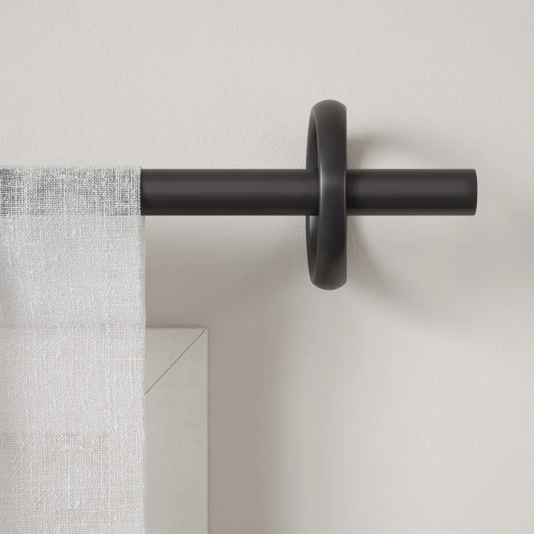 Tringle à rideaux en acier Rod (Noir mat)