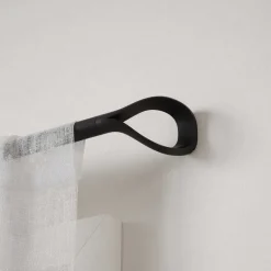 Tringle à rideaux extensible Loop (Noir mat)