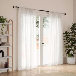 Tringle à rideaux extensible Loop (Noir mat)