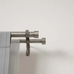 Tringle à rideaux nickel Cappa 305 à 457 cm (Double)