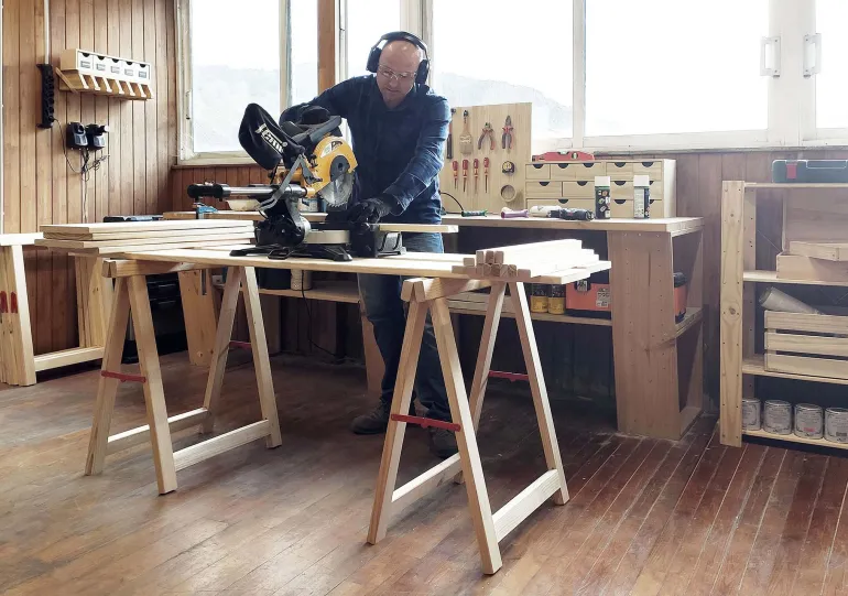 Tréteau en pin brut Professionnel Plus