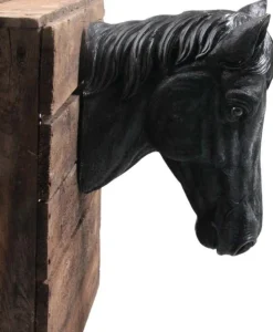 Tête de cheval noir en résine (15 x 21 x 30 cm)