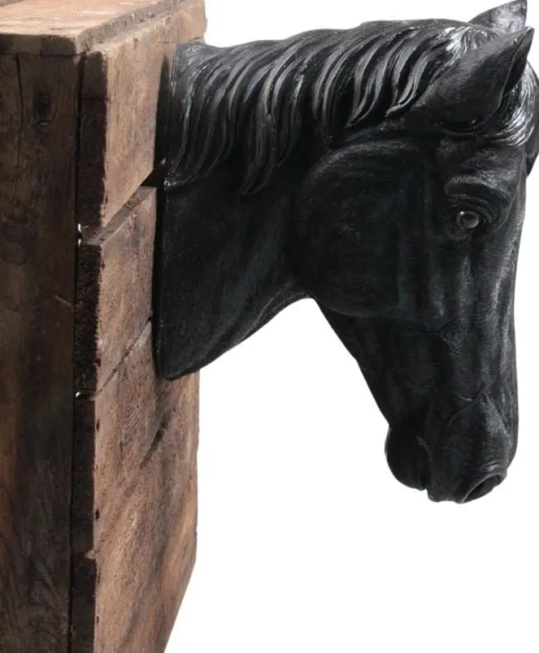 Tête de cheval noir en résine (15 x 21 x 30 cm)