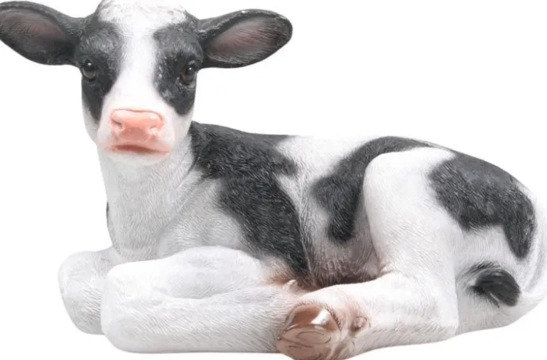 Vache couchée en résine 34 x 21 x 21.5 cm