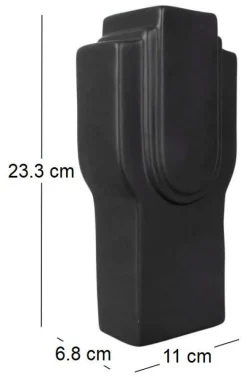 Vase en céramique Art rectangles 23 cm (Noir)