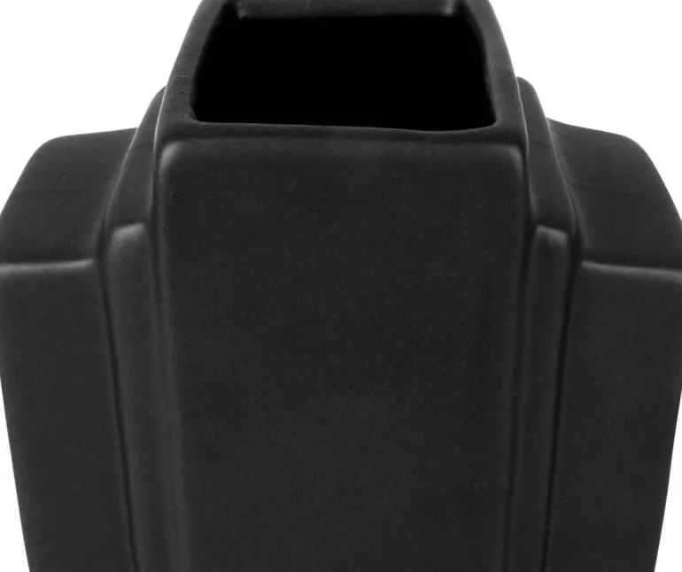 Vase en céramique Art rectangles 23 cm (Noir)
