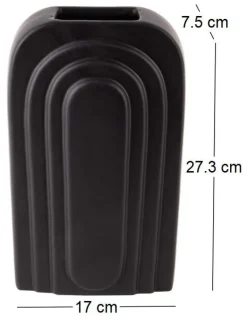 Vase en céramique noir Arc (Grand modèle)