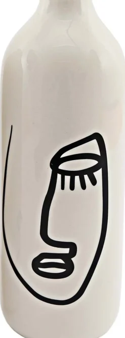 Vase en dolomite motif visage 22 x 8 cm (Modèle 1)