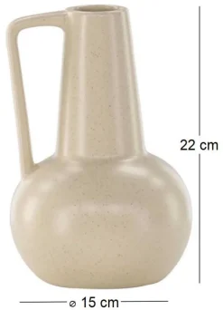 Vase en grès Lane (Beige et noir)