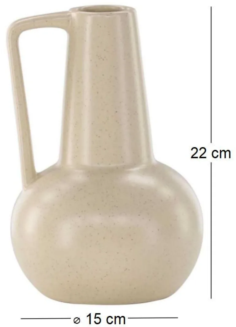 Vase en grès Lane (Beige et noir)