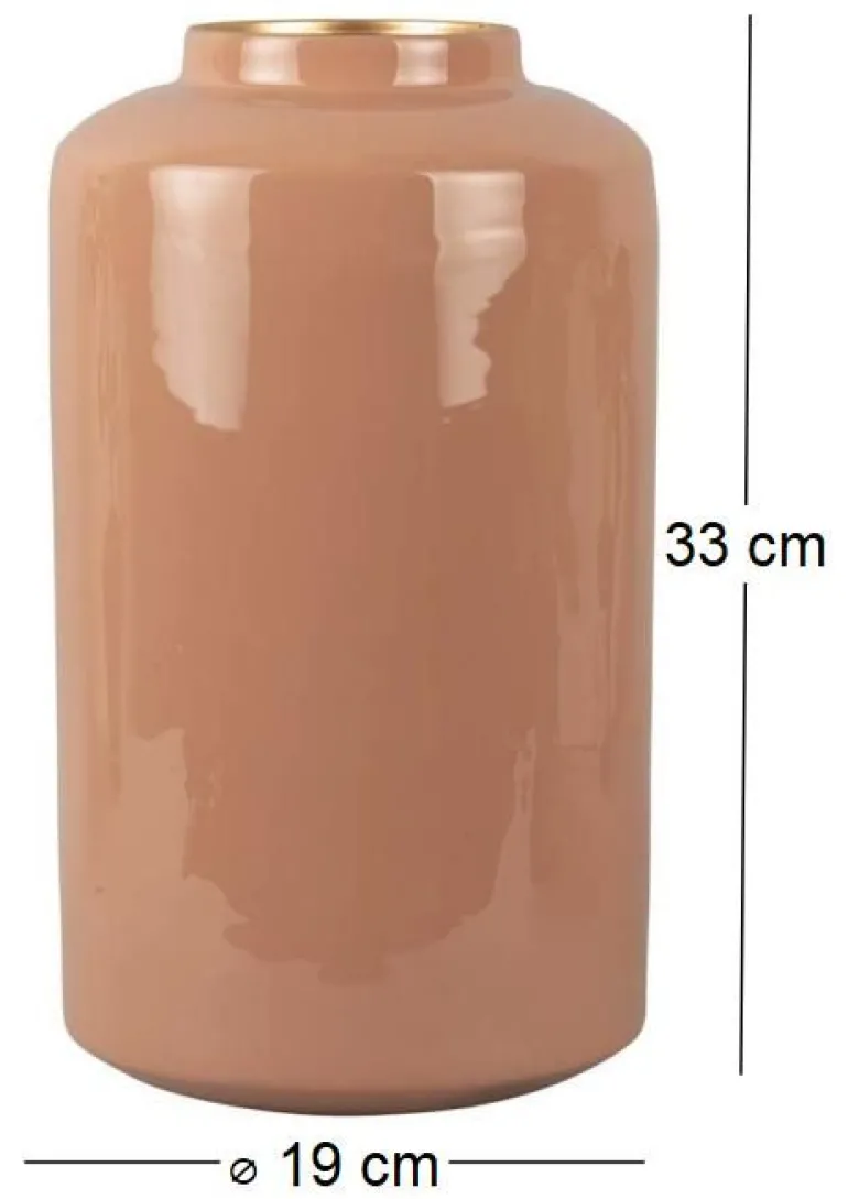 Vase en métal Enamel XL 19 x 33 cm (Rose pâle)