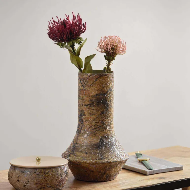 Vase en métal Mosaic Marble (Marron)