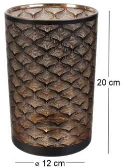 Vase en métal noir et cuivré Aster 20 cm