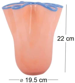 Vase en verre Ruffles Medium (Orange)