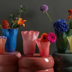 Vase en verre Ruffles Medium (Orange)