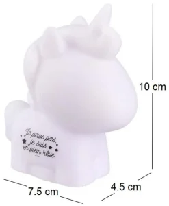 Veilleuse licorne éclairage rose Kids