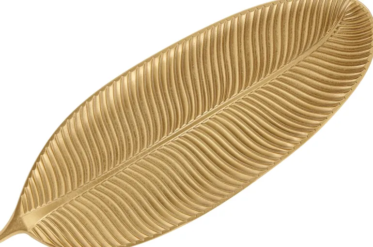 Vide poche déco feuille 60 x 23 cm (Doré)