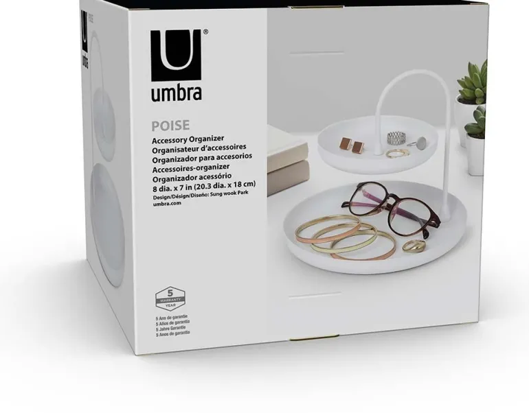 Vide poche design en métal (Blanc)