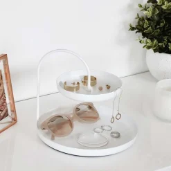 Vide poche design en métal (Blanc)