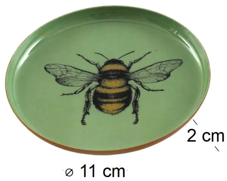 Vide-poche en métal Abeille 11 cm (Vert)