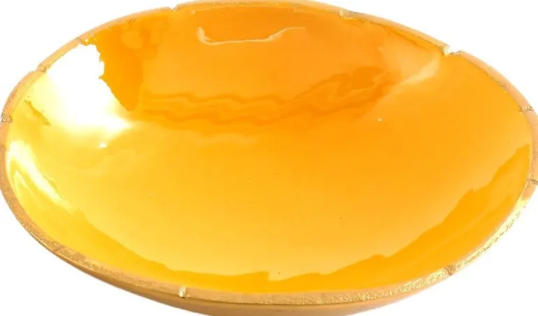 Vide-poches en métal coloré 18.5 x 6.5 cm (Jaune)