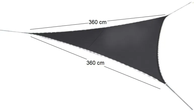 Voile d'ombrage triangulaire avec leds solaires intégrées Night and day (Ardoise)